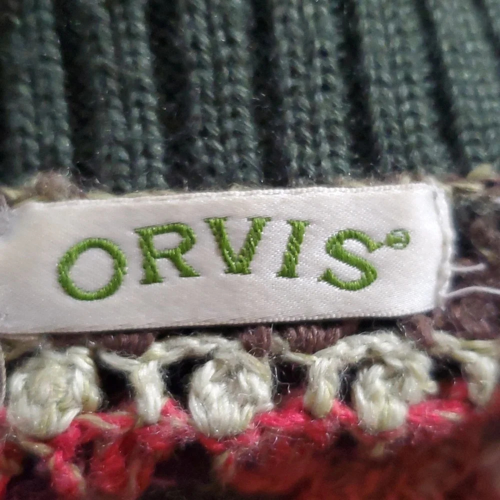 Orvis wool blend multicolored crochet cardigan sweater - Picture 5 of 6